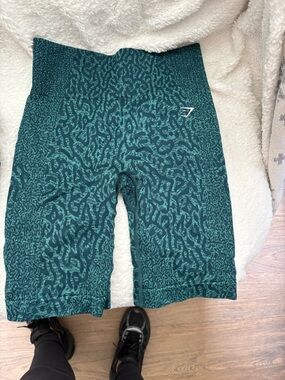 Gymshark Teal Mosaic High-Rise Shorts